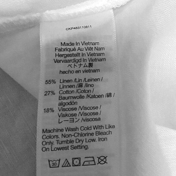 NEW Madewell White Linen Asymmetric Button Up Long Sleeve Mini Shirt Dress XXS - Picture 9 of 10